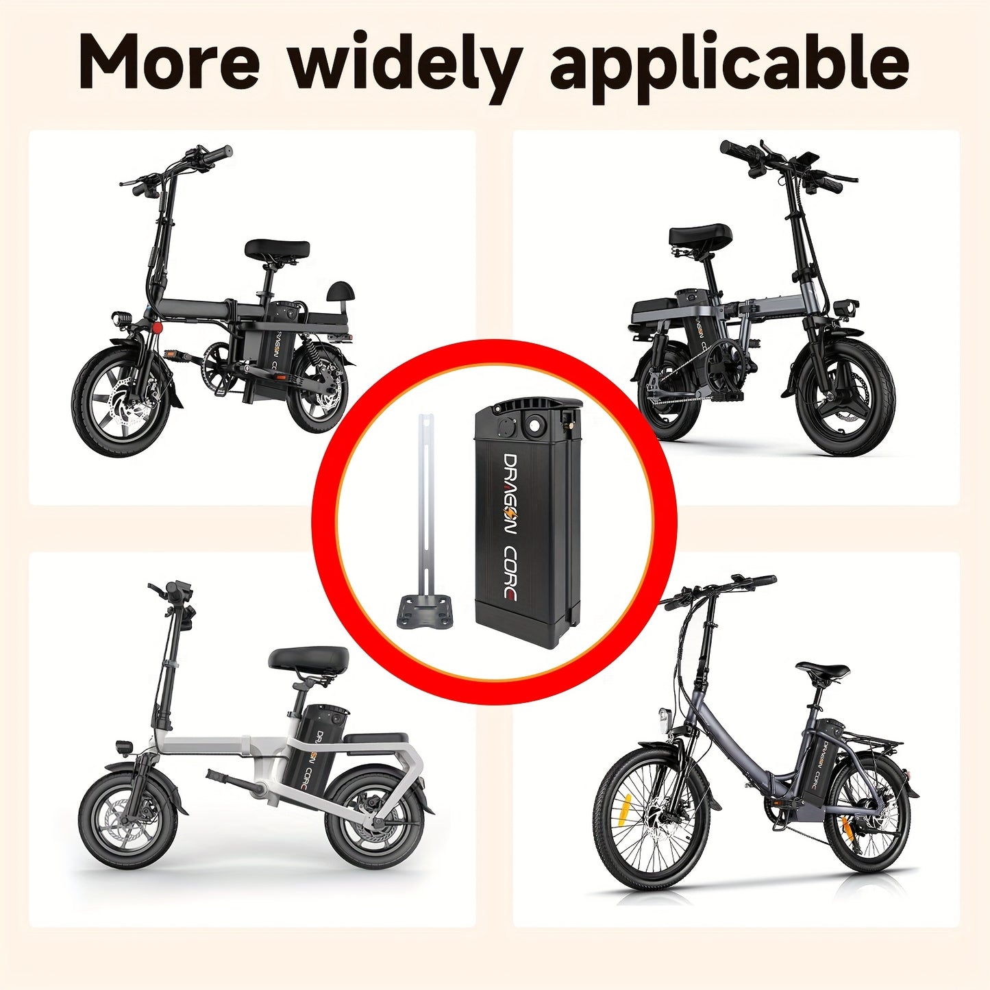 | Dragon core | 48V 15/20/25/30Ah Li-ion Batteries for Small Folding E-Bikes