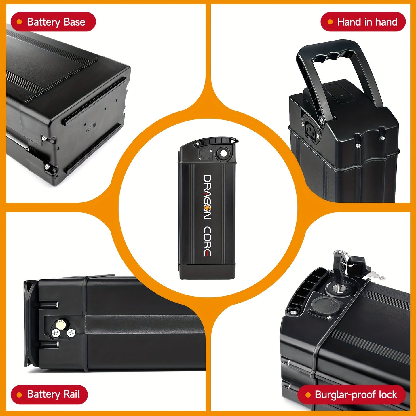 | Dragon core | 48V 15/20/25/30Ah Li-ion Batteries for Small Folding E-Bikes
